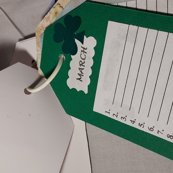 Handmade One of a Kind 12 Month Calendar on a Ring - Picture 12 of 15